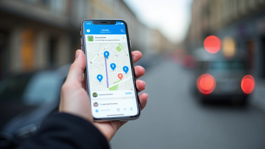 Viedtālruņa ekrāns ar digitālās autostāvvietas aplikācijas saskarni un pieejamām vietām